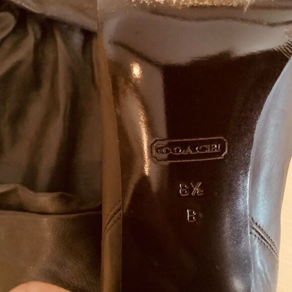 OVER THE KNEE LENGTH BOOTS VINTAGE COACH BROWN BOOTS LEATHER 8.5 NWOT - Picture 9 of 11